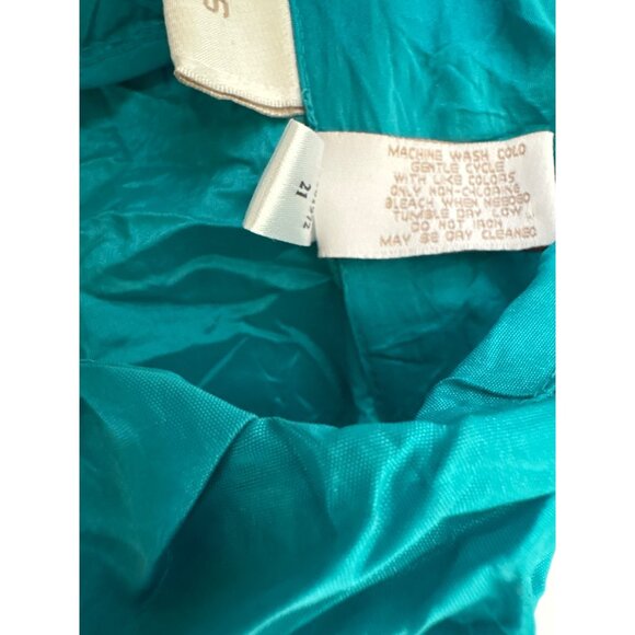 Chico’s Teal Crinkle Jacket, 3/4-Length Sleeves Women's Size 2 (L) - Picture 9 of 9